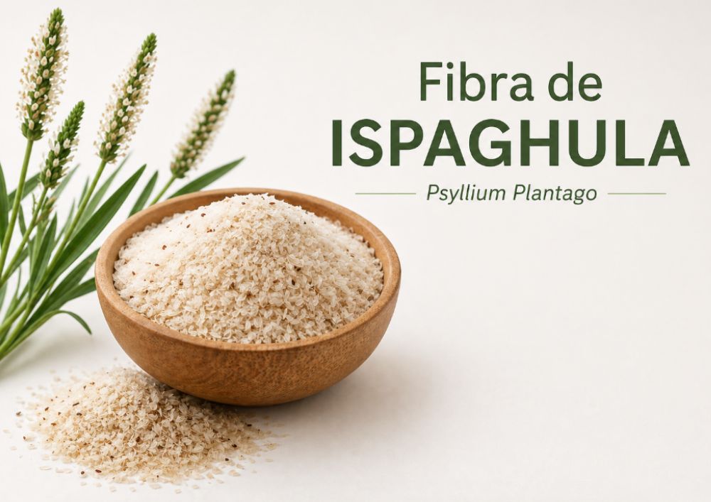 Imagen de fibra de Ispaghula en un cuenco con letras descriptivas que dicen "Fibra de Ispaghula""